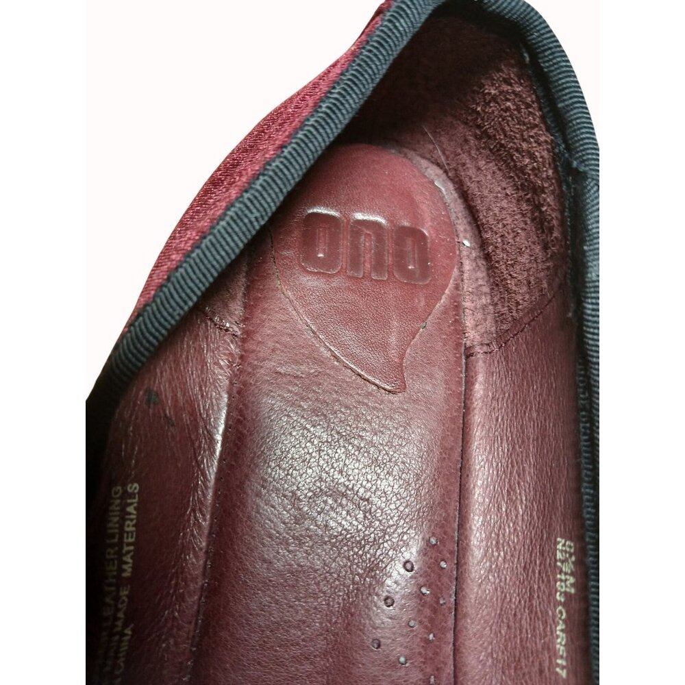 Born Ono Hallada Wine Velvet Ballet Flats Bow Shoes Size 8.5 Stacked Low Heel - Picture 6 of 15